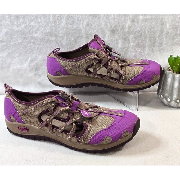 Chaco Kids Junior Performance Footwear Hiking Shoes Purple & Tan Size 5 EU 36 Du - Picture 1 of 10